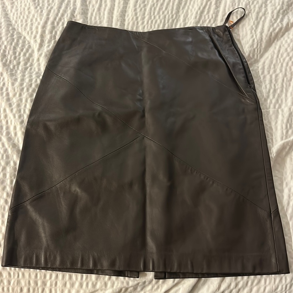 Vintage brown leather skirt